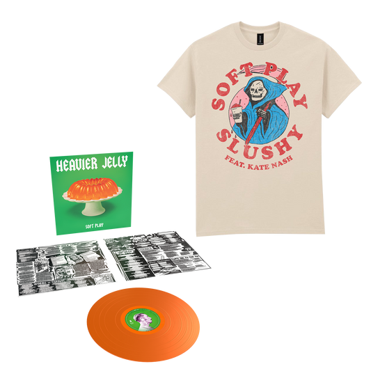 Heavier Jelly Orange Vinyl & T-Shirt Bundle